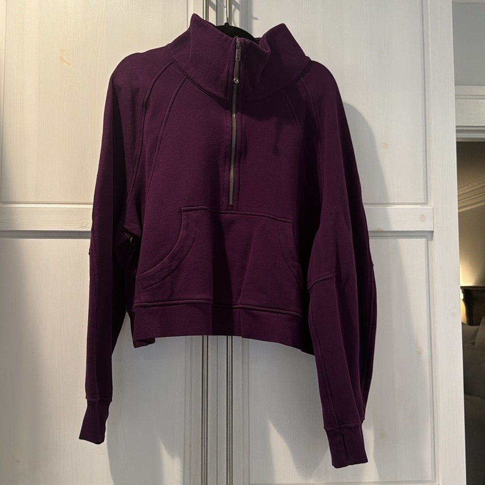 lululemon athletica Deep Plum Half-Zip Cropped Pullover